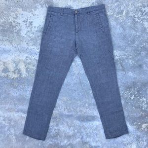Zara Slim Grey Linen Trousers